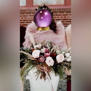 Rose pink faux fur winter shawl